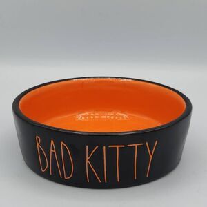 Rae Dunn Halloween BAD KITTY pet dish